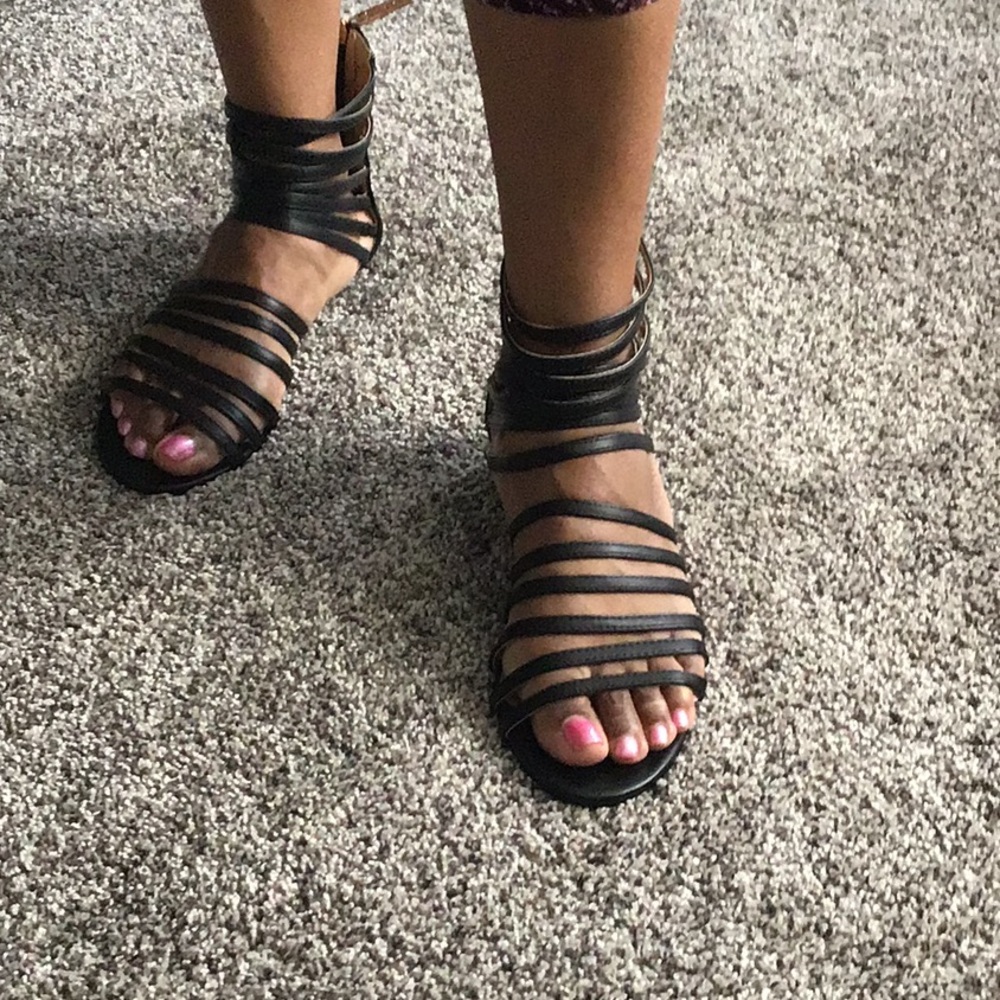 Black gladiator sandals